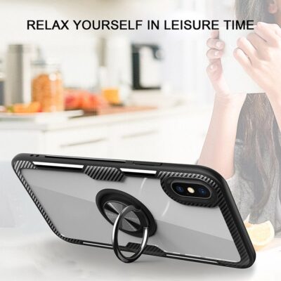 Forcell CARBON CLEAR RING Case for IPHONE 11 balck