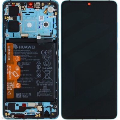 LCD screen Huawei P30 with touch screen with frame and battery Aurora original (service pack)