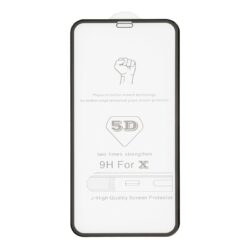 Screen protection glass “5D Full Glue” Apple iPhone X / XS / 11 Pro curved black bulk