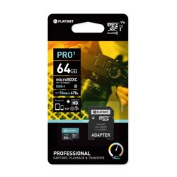 Memory card Platinet MicroSD 64GB (class10 UHS-I 70MB / S) + SD Adapteris