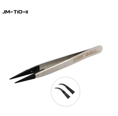 Metal antistatic tweezers Jakemy JM-T10-11 ESD (replaceable head)