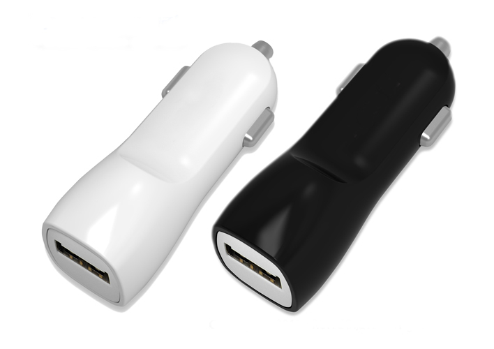 Autolaadija Tellos koos USB pistikuga (dual) (1A+2A) valge