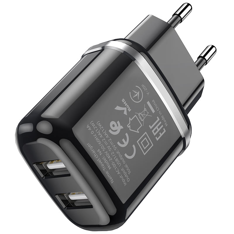 Laadija Hoco N4 12W 2xUSB-A must - Image 2