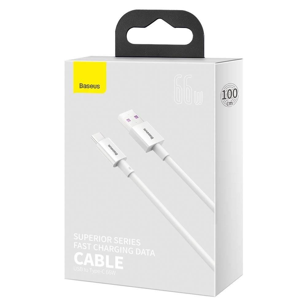 USB kaabel Baseus Superior alates USB kuni Type-C 66W 2.0m valge CATYS-A02 - Image 4