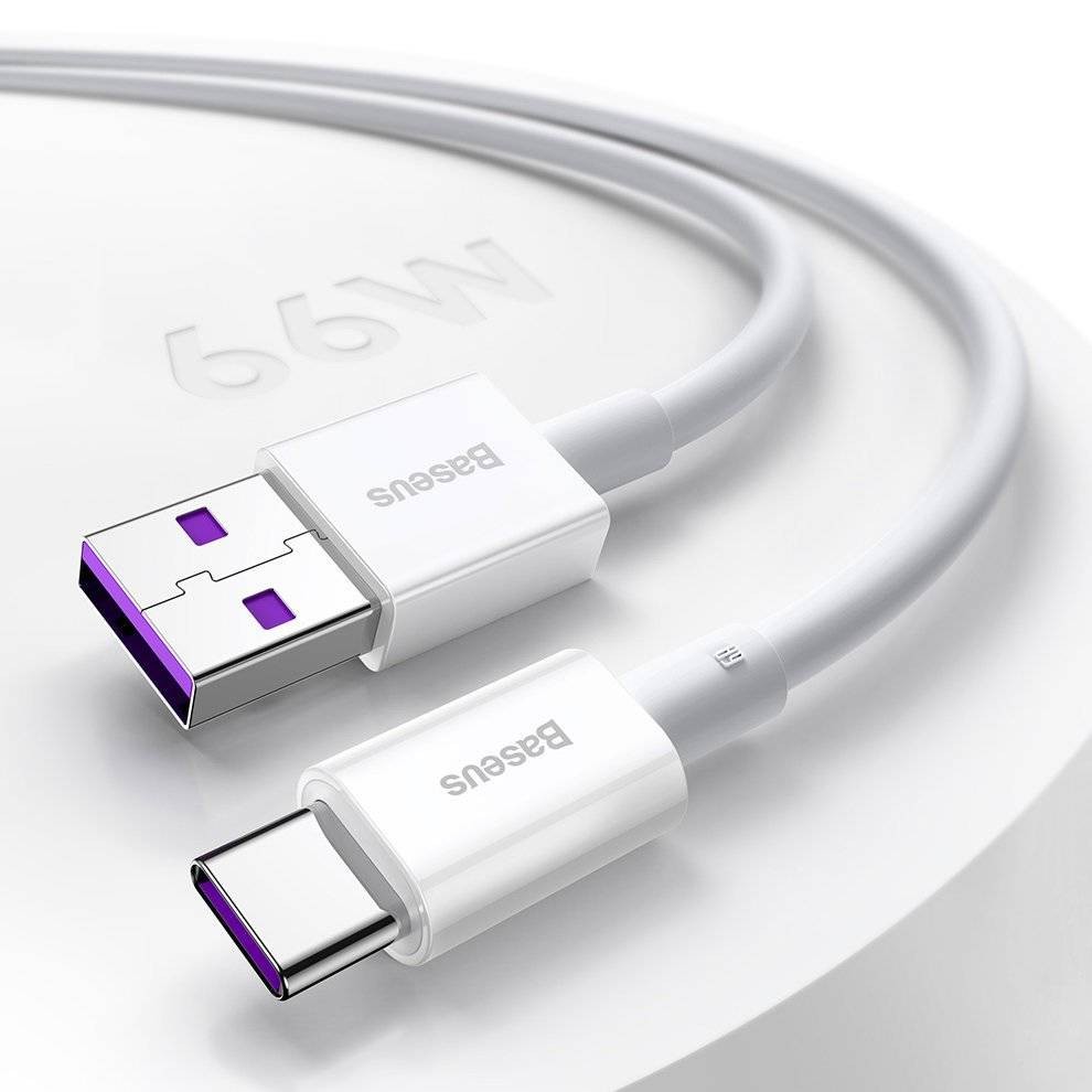 USB kaabel Baseus Superior alates USB kuni Type-C 66W 2.0m valge CATYS-A02 - Image 6