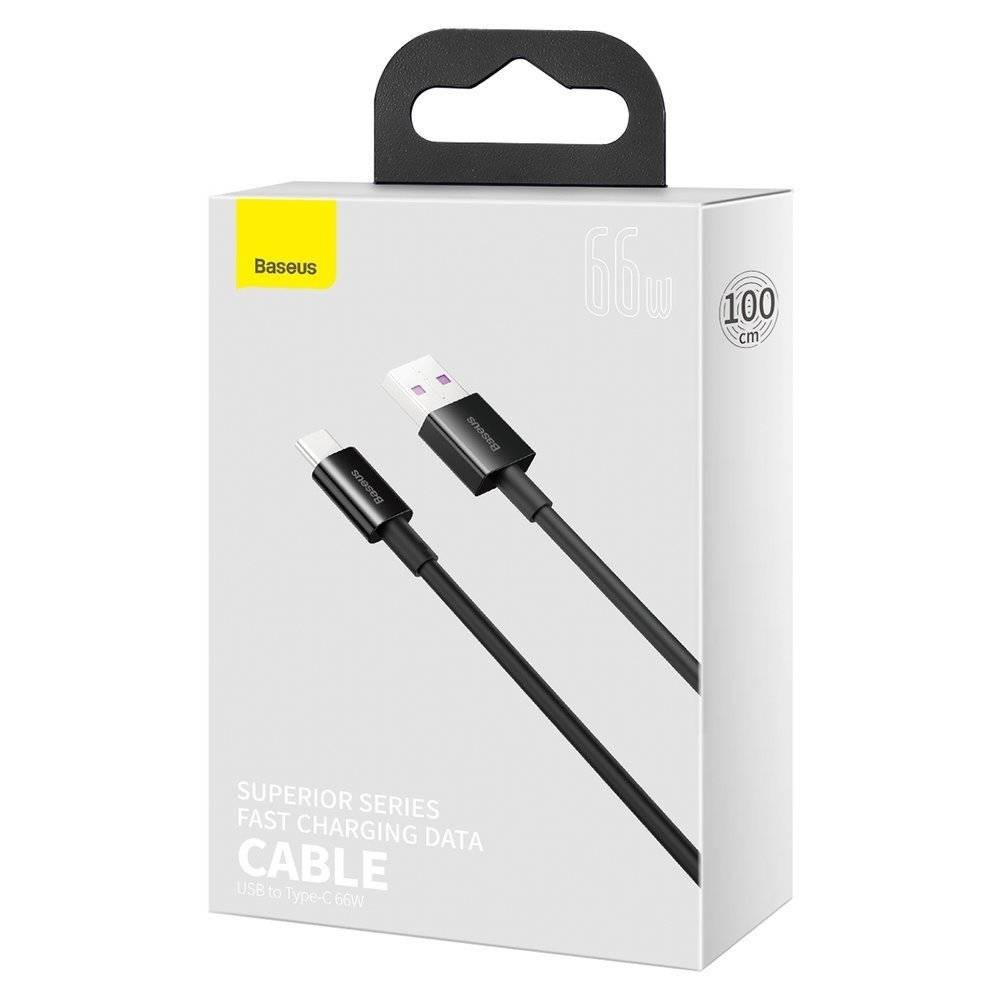 USB caabel Baseus Superior alates USB kuni Type-C 66W 2.0m must CATYS-A01 - Image 4
