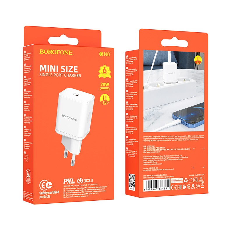 Laadija Borofone BN6 20W USB-C valge - Image 6