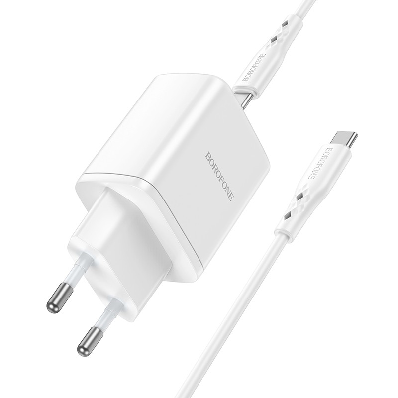 Laadija Borofone BN9 35W 2xUSB-C + USB-C to USB-C cable 1.0m valge - Image 3
