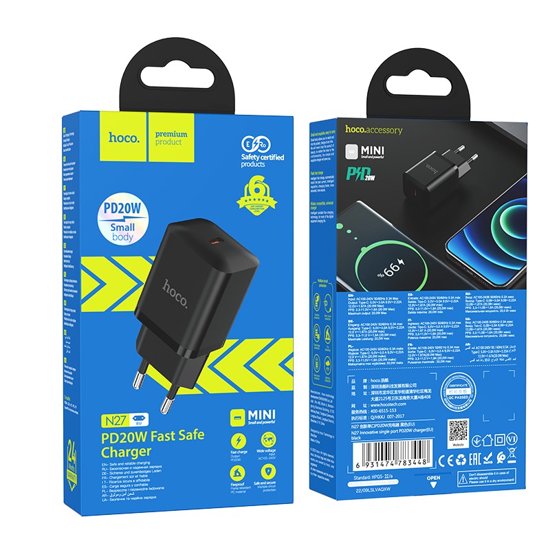 Laadija Hoco N27 20W USB-C must - Image 5