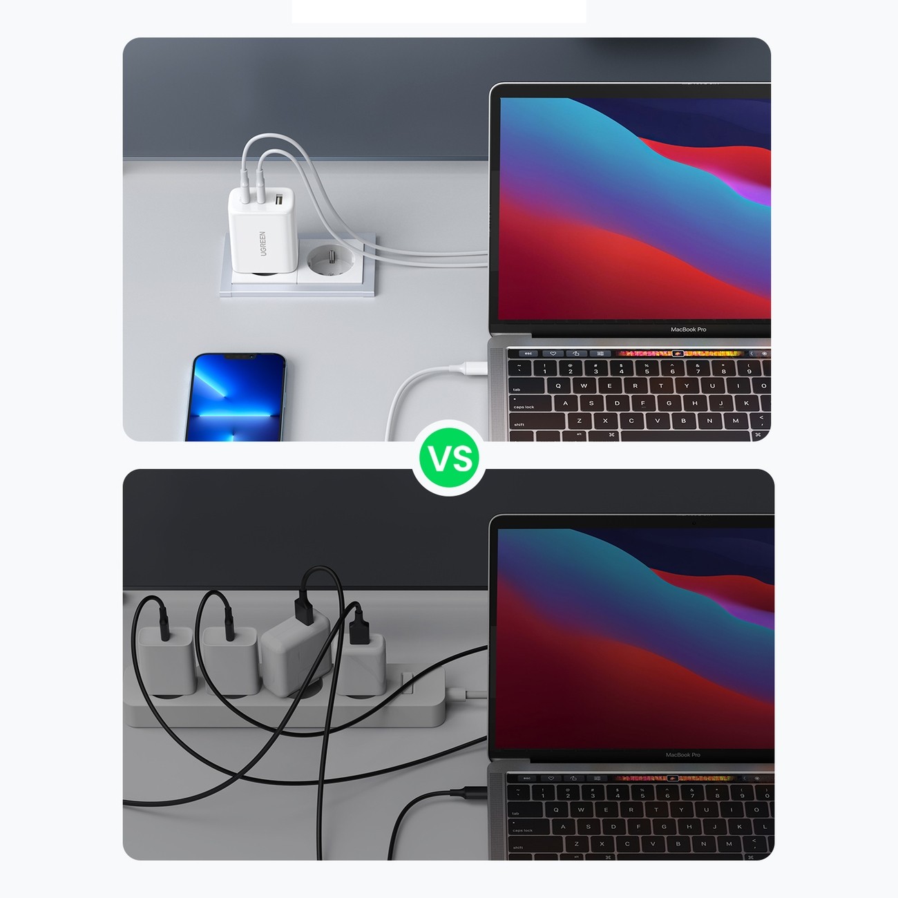 Laadija Ugreen CD275 65W 2xUSB-C/USB-A valge - Image 3