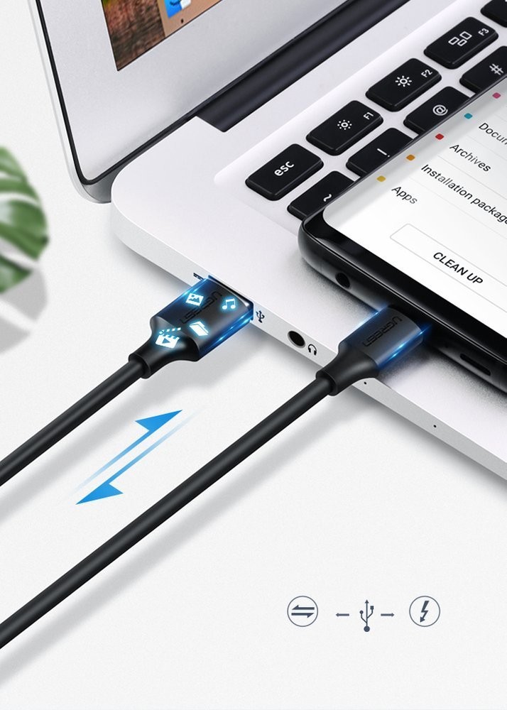 Laadimisjuhe Ugreen US287 USB to USB-C 3A 1.5m must - Image 2