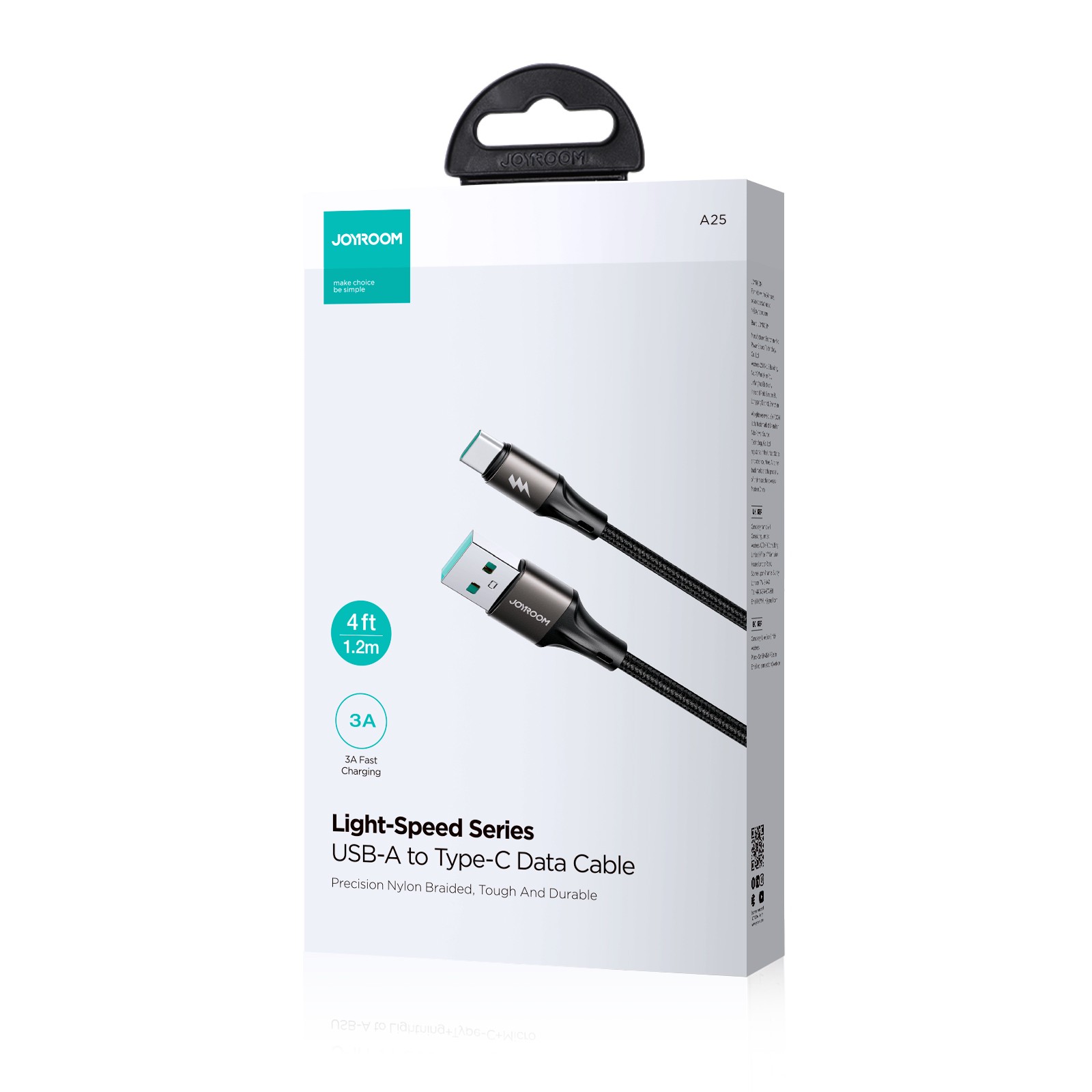 Laadimisjuhe Joyroom SA25-AC3 USB to USB-C 3A 2.0m must - Image 3
