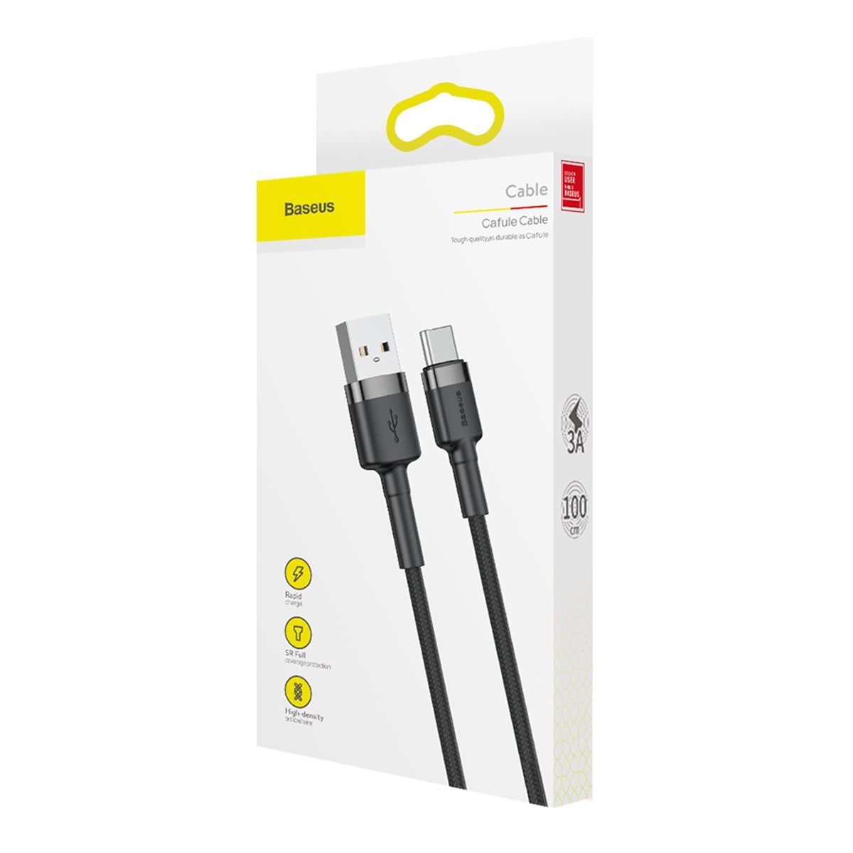 Laadimisjuhe Baseus Cafule Type-C 1.0m 3A hall-must CATKLF-BG1 - Image 6