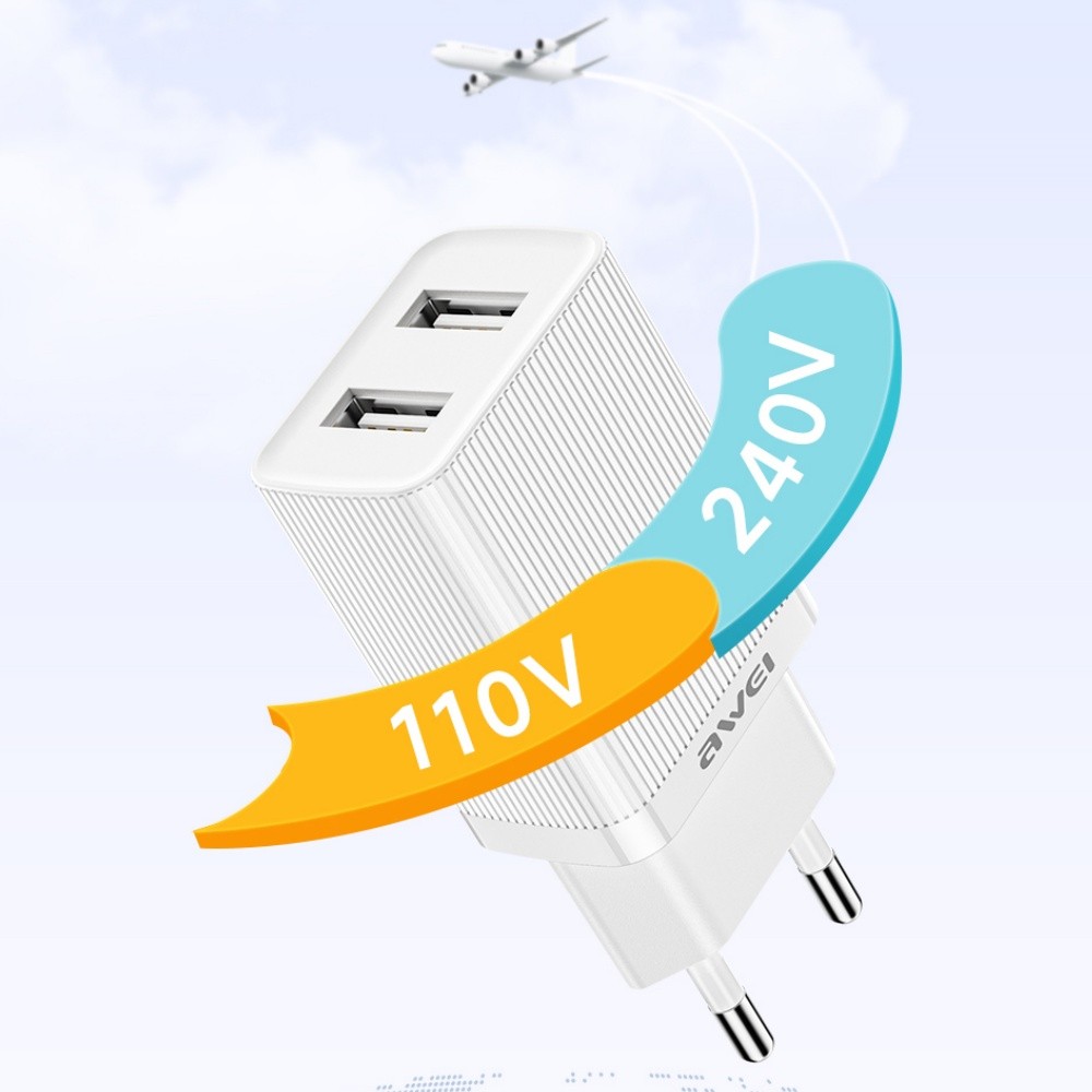 Laadija Awei C15L-EU 10W 2xUSB-A + USB-A to Lightning cable 1.0m valge - Image 4