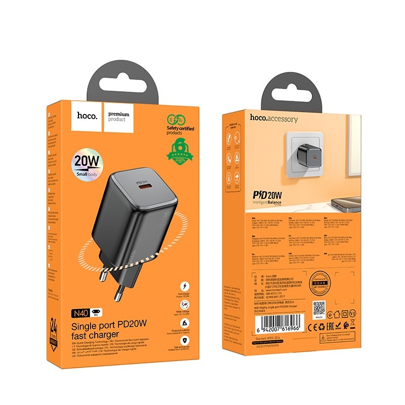Laadija Hoco N40 20W USB-C must - Image 3