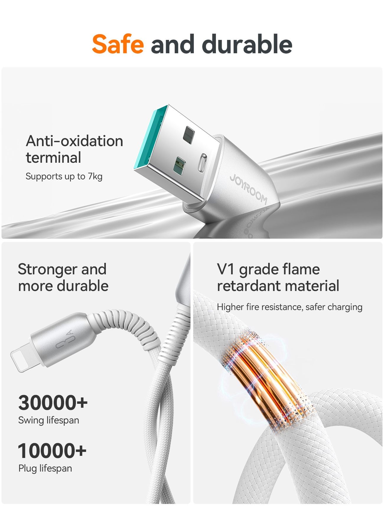 Laadimisjuhe Joyroom S-A51 USB-A to Lightning 3A 1.2m helehall - Image 5