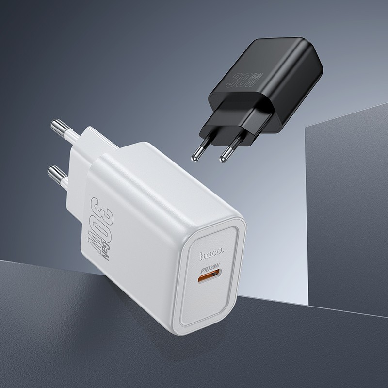Laadija Hoco N62 30W GaN USB-C + USB-C to USB-C cable 1.0m valge - Image 5