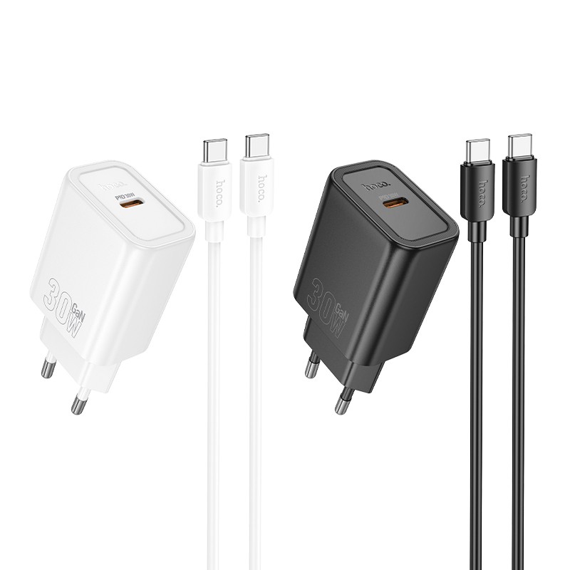 Laadija Hoco N62 30W GaN USB-C + USB-C to USB-C cable 1.0m must - Image 3