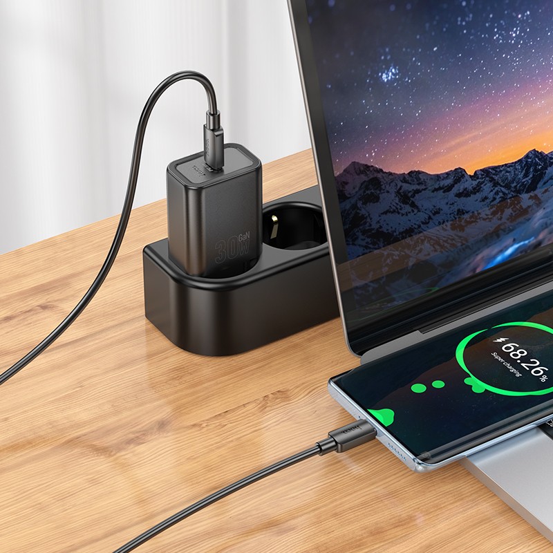 Laadija Hoco N62 30W GaN USB-C + USB-C to USB-C cable 1.0m must - Image 4