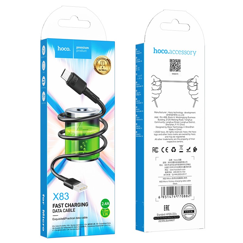 Laadimisjuhe Hoco X83 USB-A to MicroUSB 1.0m must - Image 6