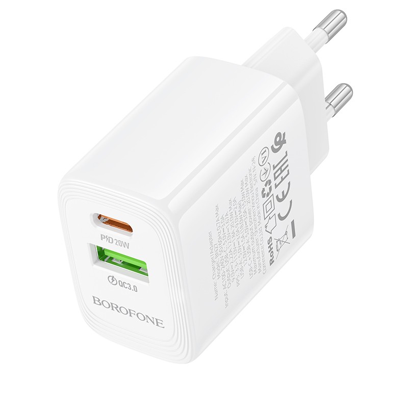 Laadija Borofone BN27 20W USB-C/USB-A valge - Image 3