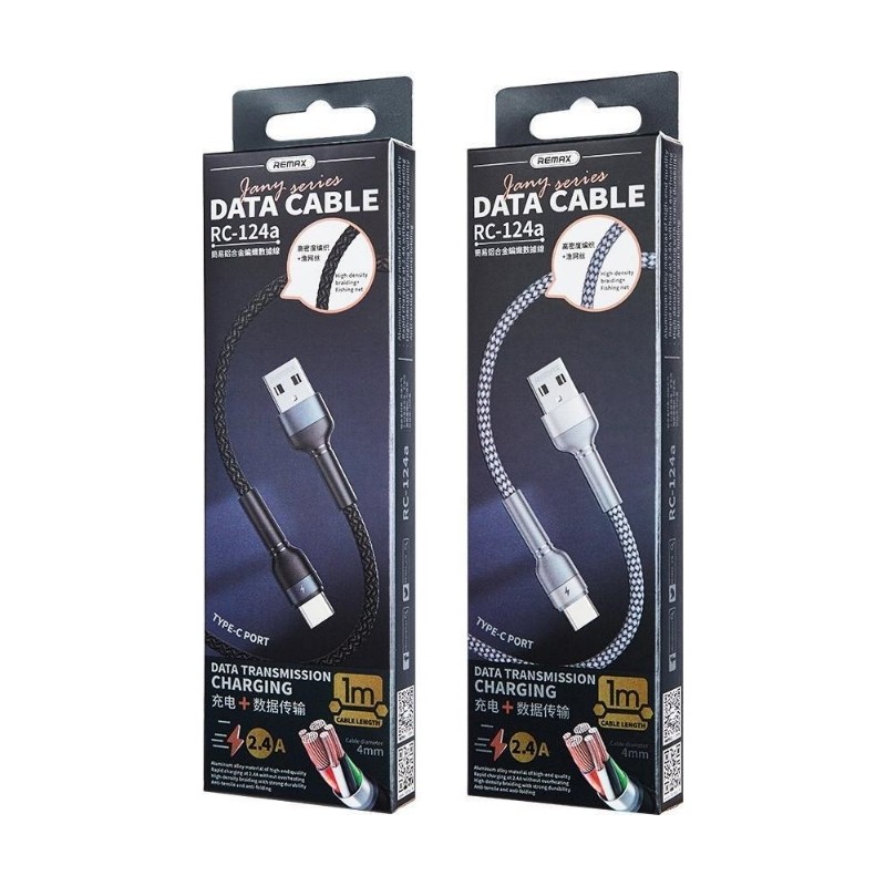 Laadimisjuhe Remax RC-124a USB-A to USB-C 1.0m must - Image 2