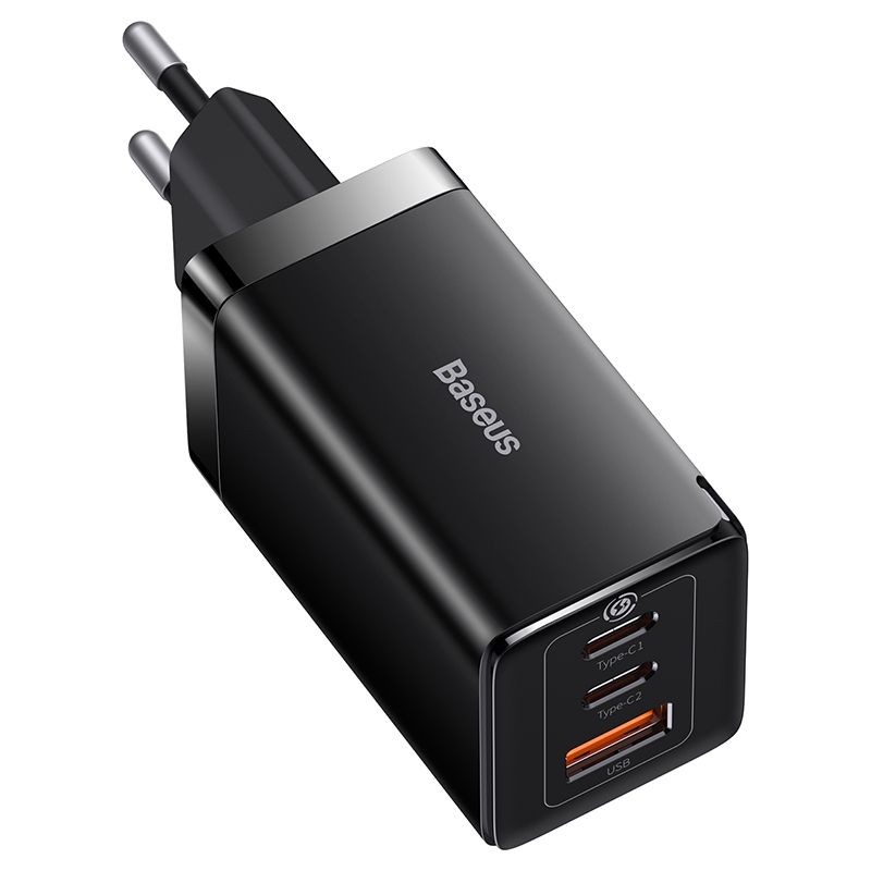 Laadija Baseus GaN5 Pro 65W 2xUSB-C/USB-A + USB-C to USB-C cable must CCGP120201 - Image 4