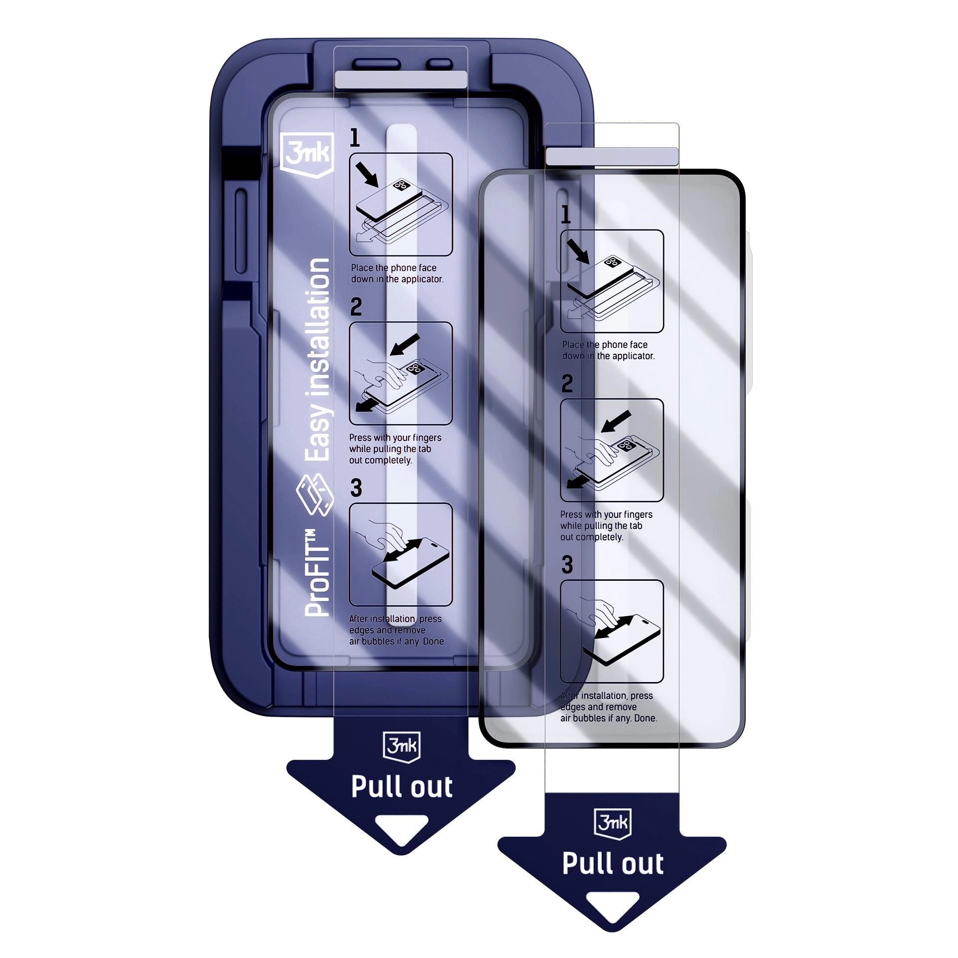 LCD kaitseklaas (2 tk) koos aplikaatoriga 3mk Hardy Hardura 9H Samsung S947 S26 Plus must - Image 2