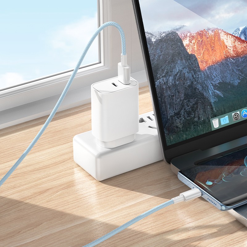 Laadimisjuhe Borofone BX117 USB-A to USB-C 1.0m valge - Image 3