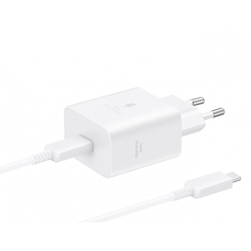 Laadija Samsung EP-T4511XWEGEU 45W USB-C + USB-C to USB-C cable 1.8m valge - Image 2
