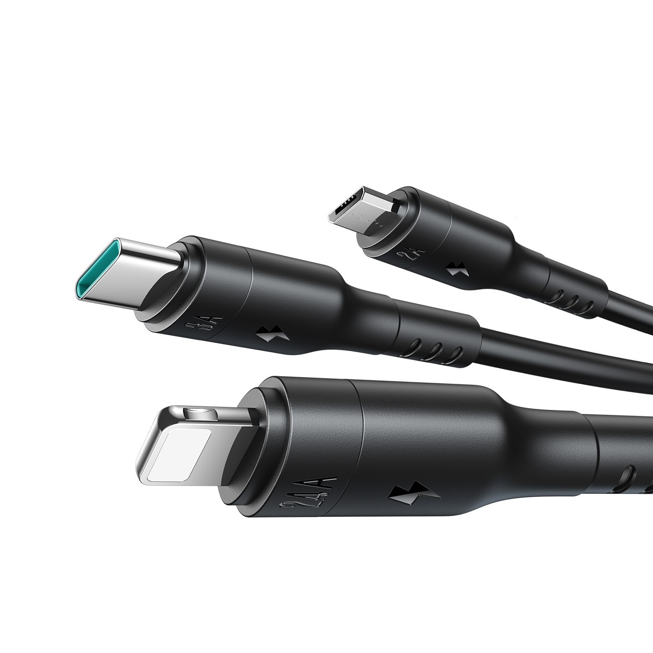 Laadimisjuhe Joyroom S-A61 USB-A to USB-C/Lightning/MicroUSB 3.5A 1.2m must - Image 2