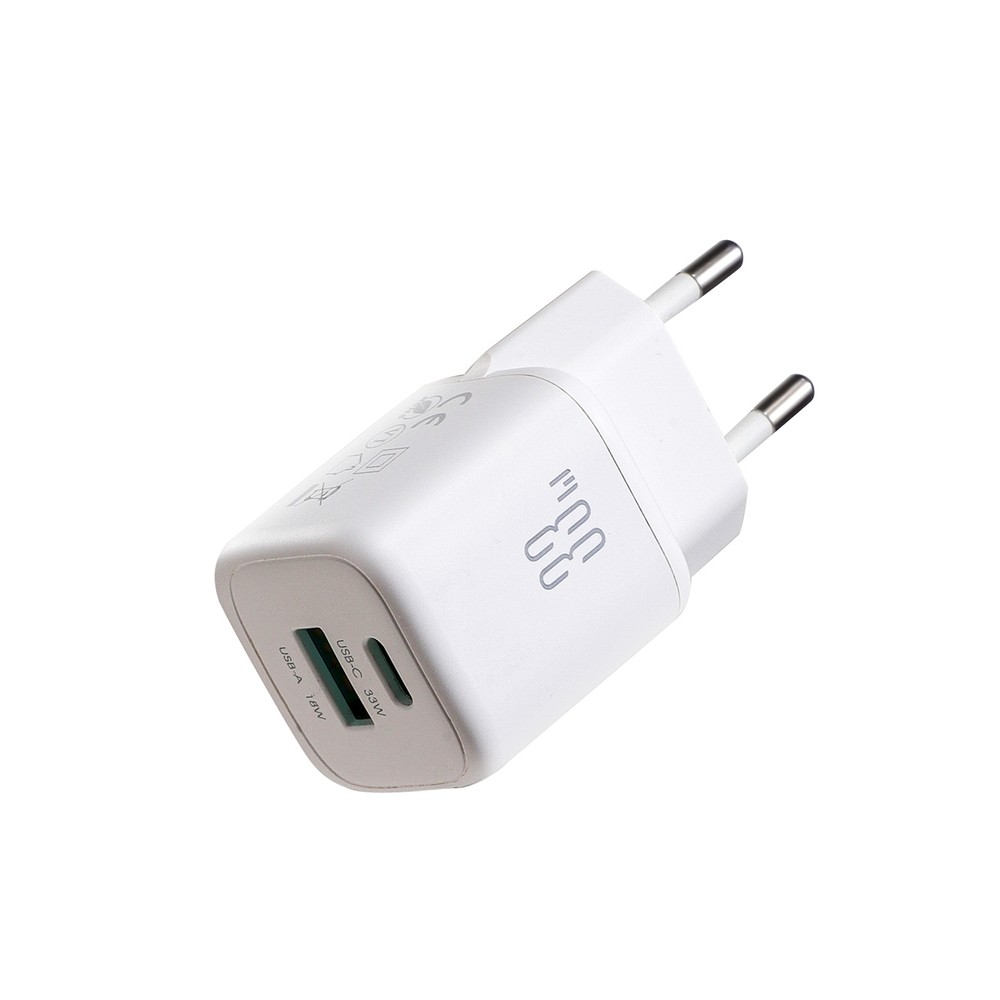 Laadija Joyroom JR-TG7 33W USB-C/USB-A + USB-C to USB-C 60W 1.0m cable valge - Image 2