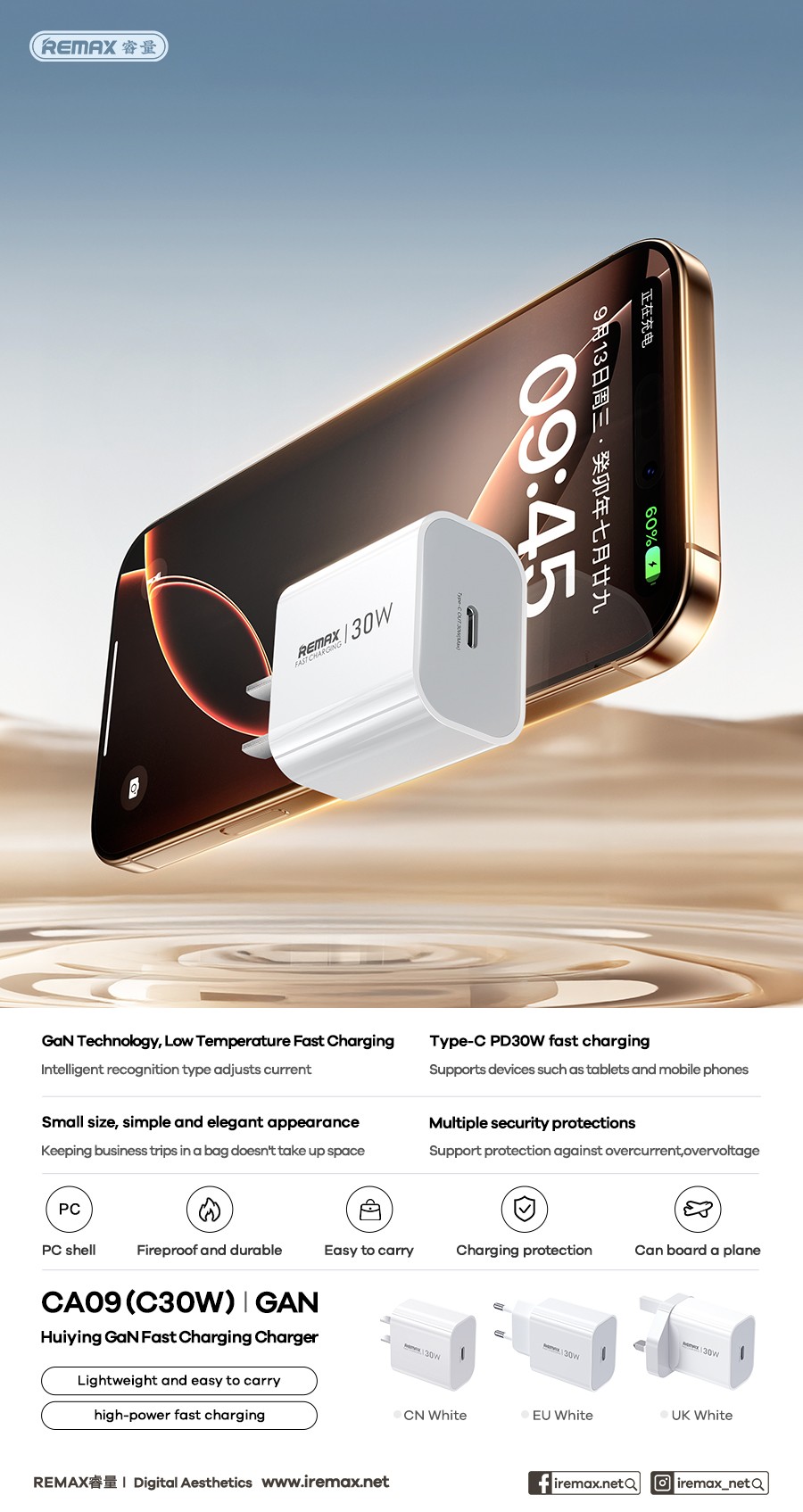 Laadija Remax CA09 30W USB-C valge - Image 3