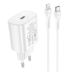 Laadija Hoco N22 25W USB-C + USB-C to Lightning cable 1.0m valge