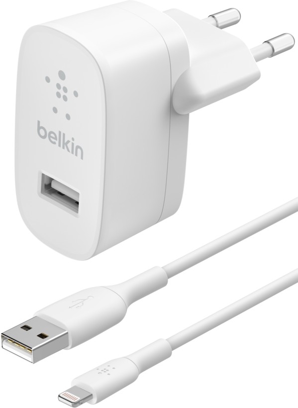 Laadija Belkin Boost Charge 12W USB-A + USB-A to Lightning cable 1.0m valge