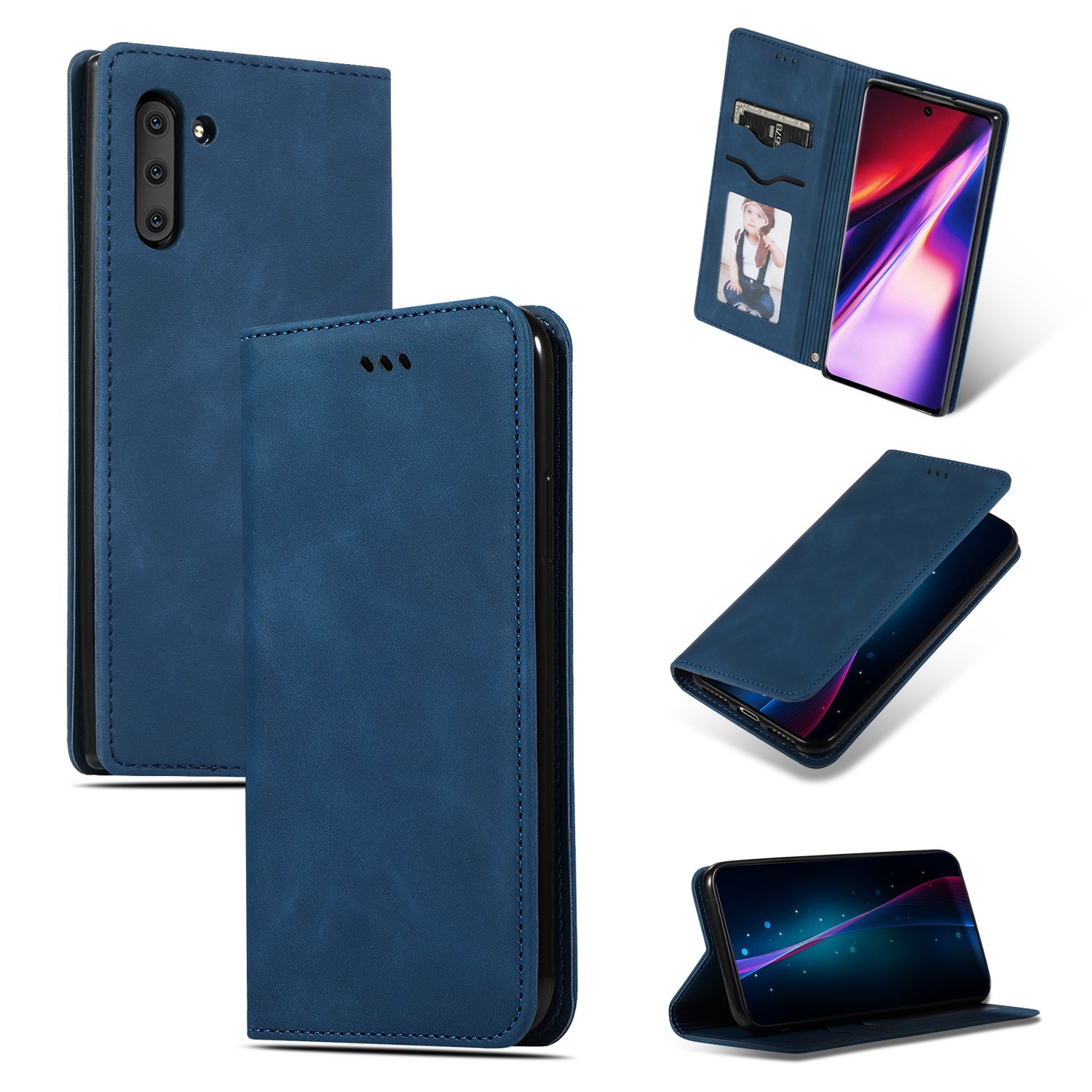 Telefoniümbris Business Style Samsung A566 A56 5G tumesinine