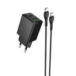 Laadija Hoco N71 30W GaN USB-C/USB-A + USB-C to USB-C cable 1.0m must