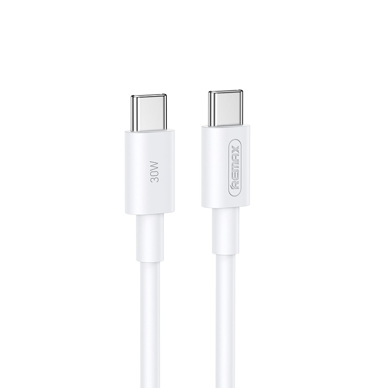 Laadimisjuhe Remax RC-C021 USB-C to USB-C 30W 1.0m valge