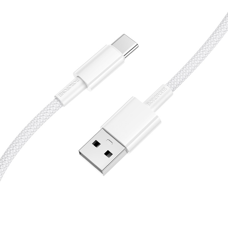 Laadimisjuhe Borofone BX117 USB-A to USB-C 1.0m valge