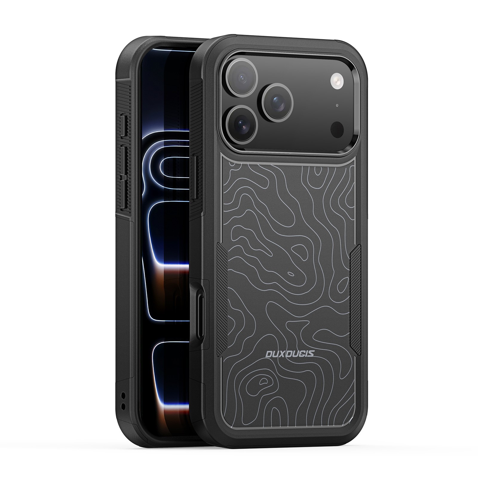 Telefoniümbris Dux Ducis Shld Apple iPhone 17 Pro Max must (Contour Pattern)