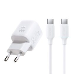Laadija Joyroom JR-TG7 33W USB-C/USB-A + USB-C to USB-C 60W 1.0m cable valge