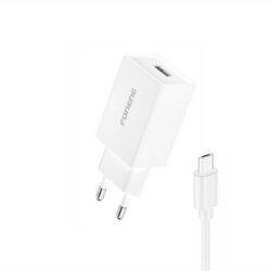 Laadija Foneng K210 2.1A USB-A + USB-A to MicroUSB cable 1.0m valge