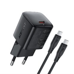Laadija Acefast A118 30W GaN USB-C + USB-C to USB-C cable 1.2m must