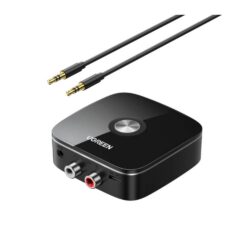 Bluetooth adapter vastuvõtja Ugreen CM123 2xRCA/AUX Bluetooth 5.0 must (30445)