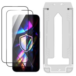 LCD kaitseklaas (2 tk) koos aplikaatoriga 3mk Hardy Hardura 9H Apple iPhone 17 Pro must