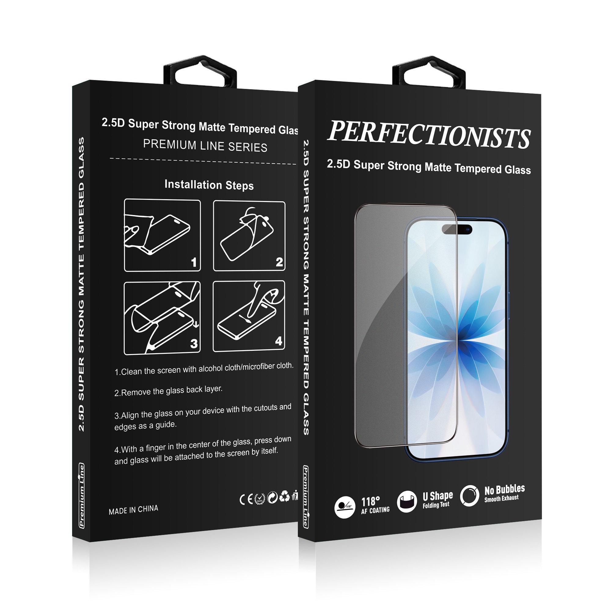 LCD kaitsev karastatud klaas Perfectionists 2.5D Super Strong Matte Tempered Glass Apple iPhone 17 Pro must