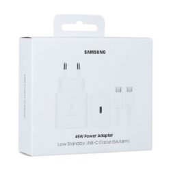 Laadija Samsung EP-T4511XWEGEU 45W USB-C + USB-C to USB-C cable 1.8m valge
