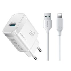 Laadija Joyroom JR-TF4 18W USB-A + USB-A to Lightning cable 1.0m valge