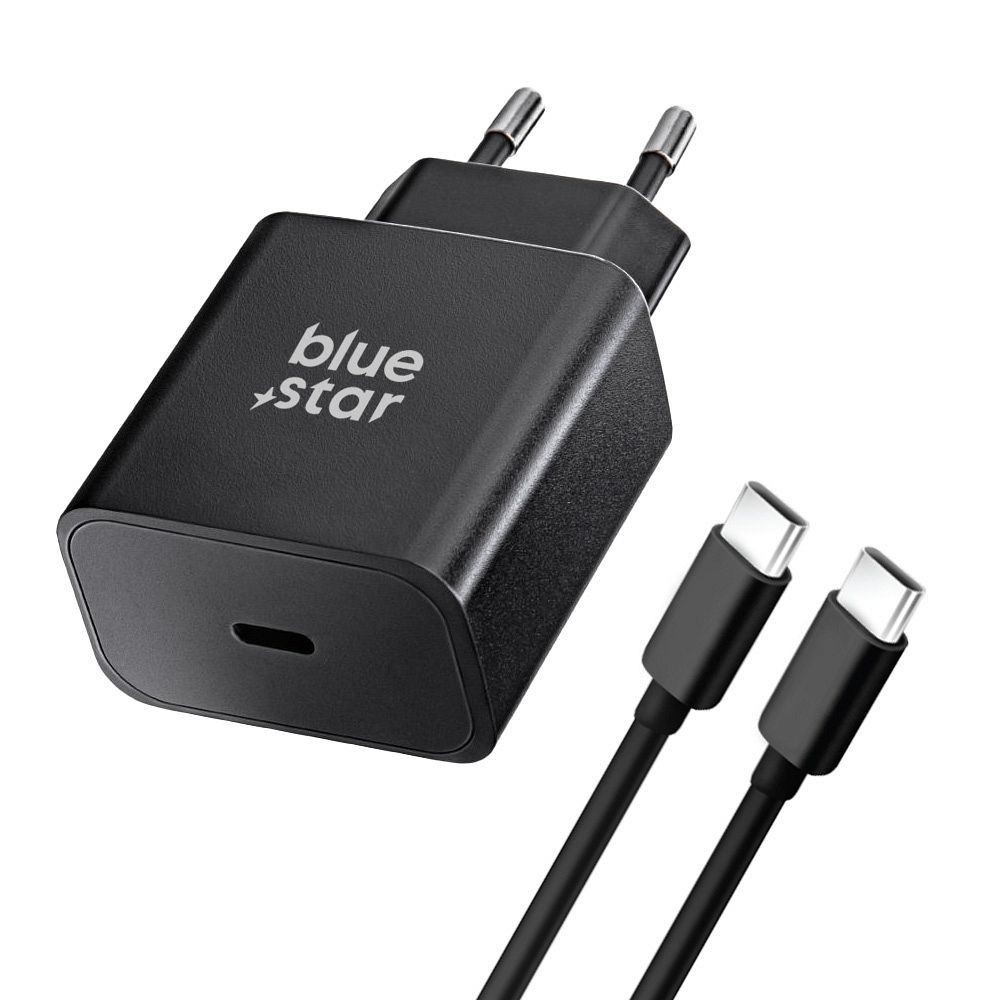 Laadija Blue Star 25W USB-C + USB-C to USB-C cable must