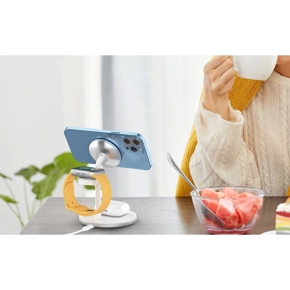 Juhtmeta laadija Choetech T585-F 3-in-1 15W valge - Pilt 6